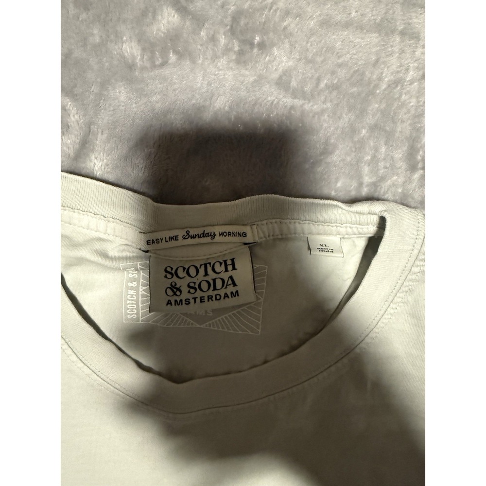 Scotch & Soda T-Shirt Mens XL Gray Slim Fit Embroidered Logo Short Sleeve - Picture 4 of 5
